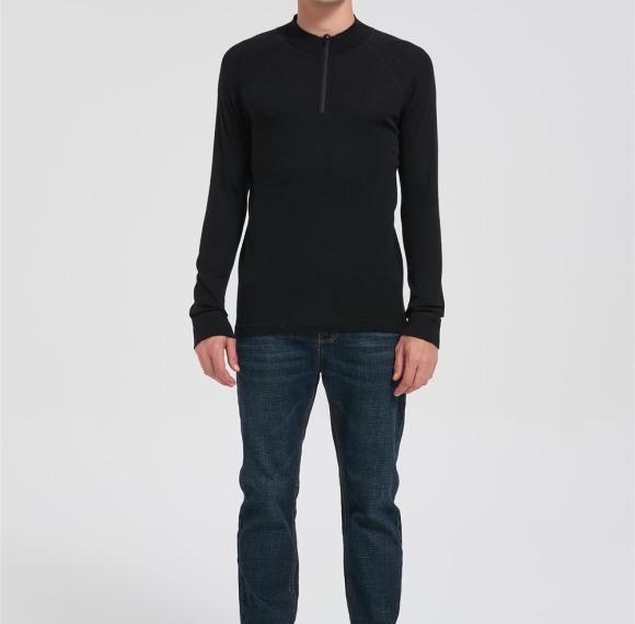 Wholesale Men's Half-zip Merino Hoodie | Casual Tight-fitting Hoddie Suppiler