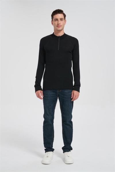 Wholesale Men's Half-zip Merino Hoodie | Casual Tight-fitting Hoddie Suppiler