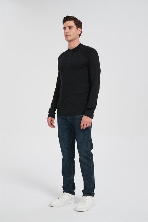 Wholesale Men's Half-zip Merino Hoodie | Casual Tight-fitting Hoddie Suppiler