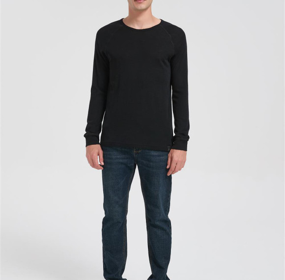 Custom Men's Merino Round-neck T-shirt | Long Sleeve Merino Running T-shirt Suppiler