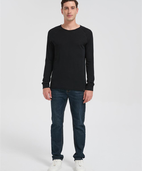 Custom Men's Merino Round-neck T-shirt | Long Sleeve Merino Running T-shirt Suppiler