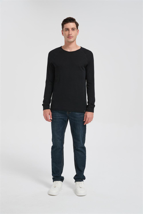Custom Men's Merino Round-neck T-shirt | Long Sleeve Merino Running T-shirt Suppiler