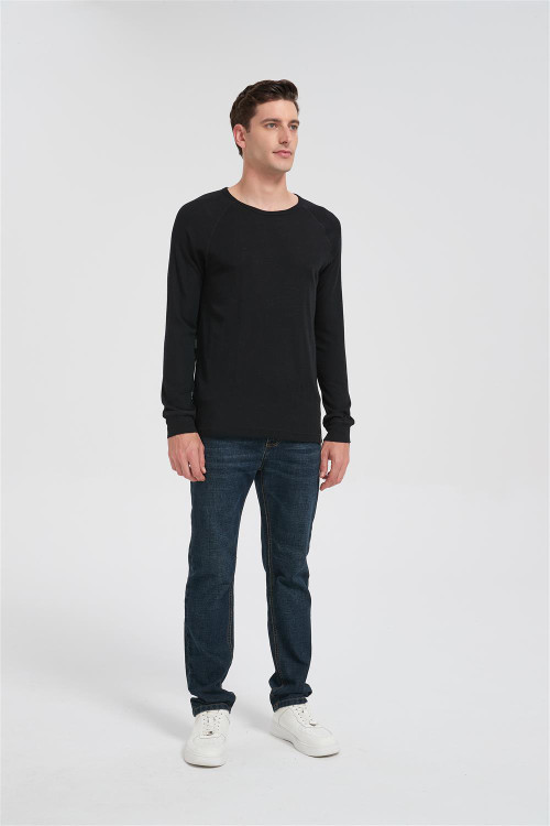 Custom Men's Merino Round-neck T-shirt | Long Sleeve Merino Running T-shirt Suppiler