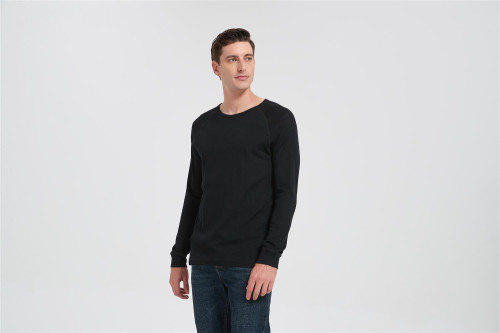 Custom Men's Merino Round-neck T-shirt | Long Sleeve Merino Running T-shirt Suppiler