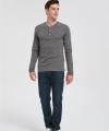 Wholesale Men's Merino Wool Casual Henley Shirt | Heather Gray Long Sleeve T-shirt Manufacturer