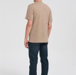 Custom Men's Merino Short Sleeve Henley | Classic Fit Men's Casual Merino Wool Shirt Suppiler