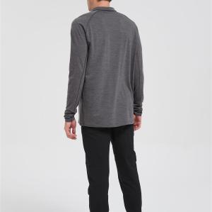 Wholesale Men's Merino Base Layer Shirt | Half-zipper Antibacterial Merino Shirt From China