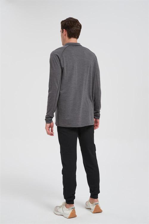 Wholesale Men's Merino Base Layer Shirt | Half-zipper Antibacterial Merino Shirt From China