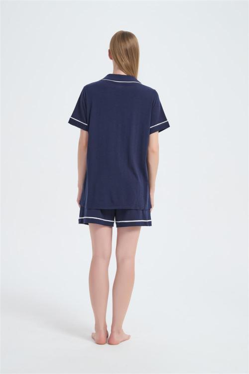 Custom Women's Merino Pajamas | OEM Short Sleeve Merino Wool Top And Bottom Set