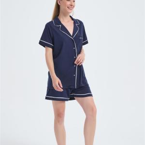 Custom Women's Merino Pajamas | OEM Short Sleeve Merino Wool Top And Bottom Set