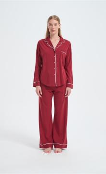 Custom Women's Merino Pajamas | Wholesale Long Sleeve Merino Wool Top And Bottom Set