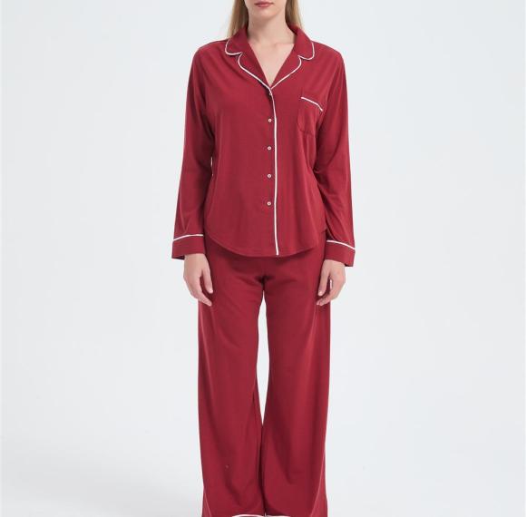 Custom Women's Merino Pajamas | Wholesale Long Sleeve Merino Wool Top And Bottom Set