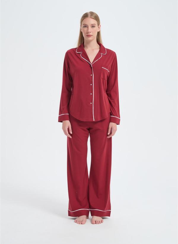 Custom Women's Merino Pajamas | Wholesale Long Sleeve Merino Wool Top And Bottom Set
