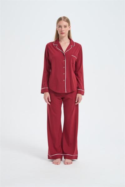 Custom Women's Merino Pajamas | Wholesale Long Sleeve Merino Wool Top And Bottom Set