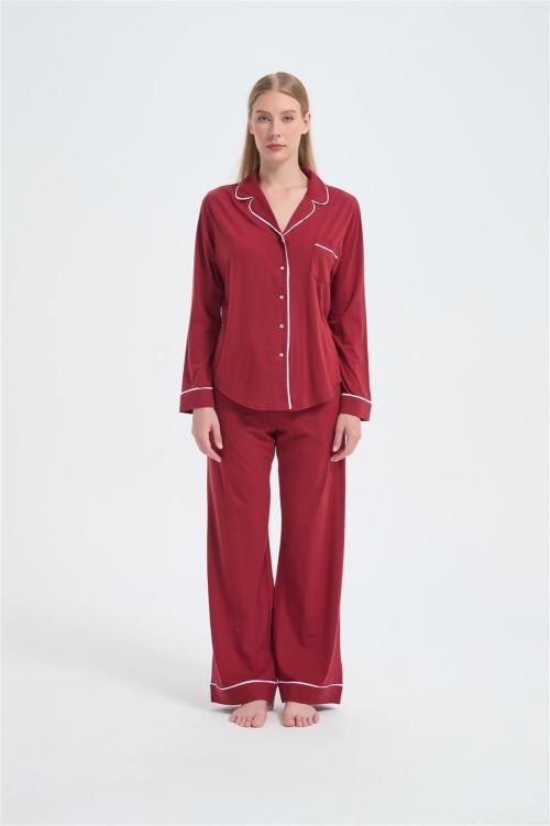 Custom Women's Merino Pajamas | Wholesale Long Sleeve Merino Wool Top And Bottom Set