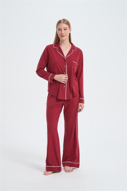 Custom Women's Merino Pajamas | Wholesale Long Sleeve Merino Wool Top And Bottom Set
