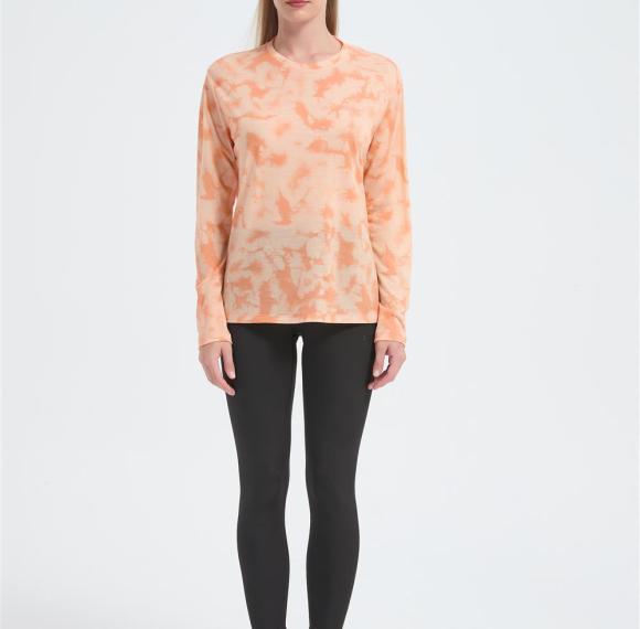 Wholesale Women's Merino Long Sleeve Base Layers | Custom Merino Wool Tie-dye T-shirt