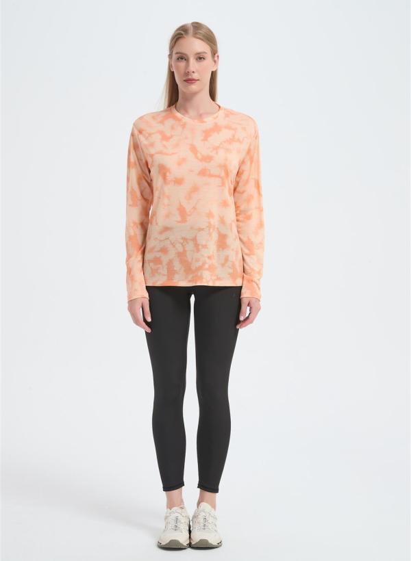 Wholesale Women's Merino Long Sleeve Base Layers | Custom Merino Wool Tie-dye T-shirt