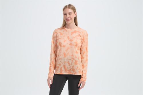 Wholesale Women's Merino Long Sleeve Base Layers | Custom Merino Wool Tie-dye T-shirt