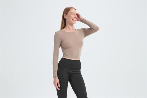 Wholesale Women's Merino Blend Rib Fitted Base Layers From Chinese Factory