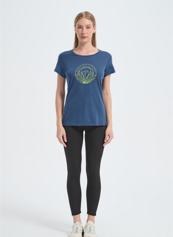 Custom Women's Merino Printed Crew Neck T-shirt From China