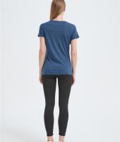 Custom Women's Merino Printed Crew Neck T-shirt From China