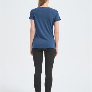 Custom Women's Merino Printed Crew Neck T-shirt From China