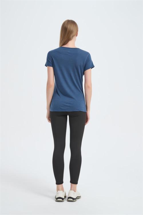 Custom Women's Merino Printed Crew Neck T-shirt From China