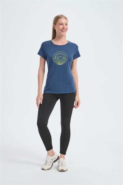 Custom Women's Merino Printed Crew Neck T-shirt From China