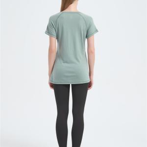 Custom Women's Merino V-Neck T-shirt From Chinese Factory