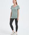 Custom Women's Merino V-Neck T-shirt From Chinese Factory