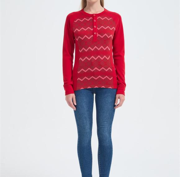 Custom Women's Merino Jumpers | Long Sleeve Merino Wool Jacquard Tops