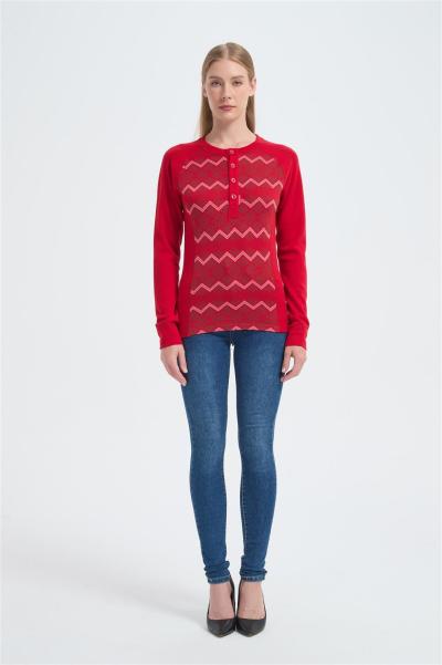 Custom Women's Merino Jumpers | Long Sleeve Merino Wool Jacquard Tops