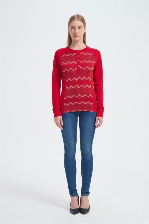 Custom Women's Merino Jumpers | Long Sleeve Merino Wool Jacquard Tops