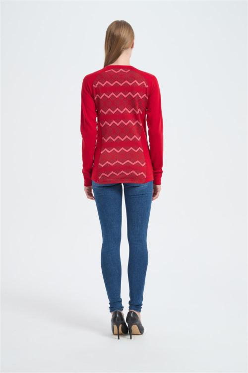 Custom Women's Merino Jumpers | Long Sleeve Merino Wool Jacquard Tops