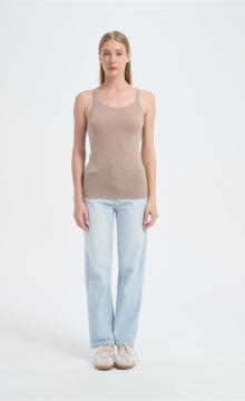 Wholesale Women's Merino Ribbed Racer Tank From China