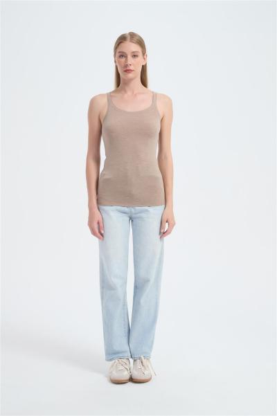 Wholesale Women's Merino Ribbed Racer Tank From China