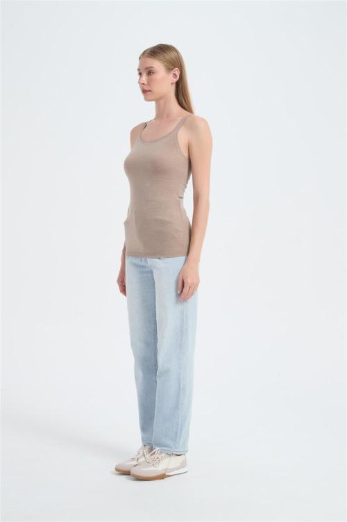 Wholesale Women's Merino Ribbed Racer Tank From China