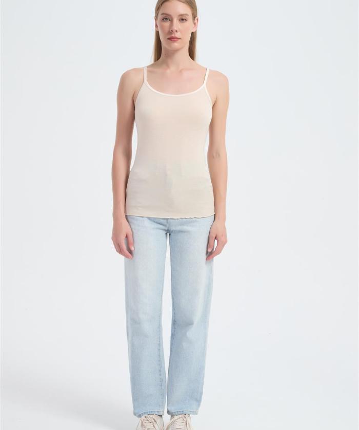 Custom Women's Merino Blend Rib Lotus Tank | Airy Soft Women's Merino Wool Cami Tank Supplier