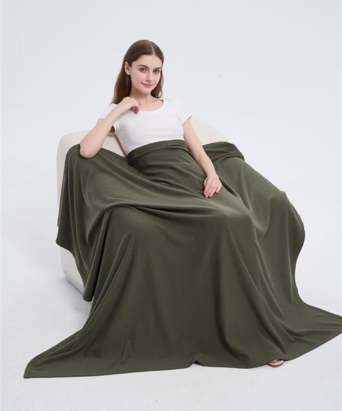 Custom Merino Throw Blanket |  OEM Large Size Casual Merino Wool Blanket Soild Color