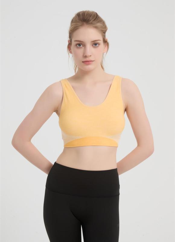 Custom Women's 100% Merino Wool Sports Bra | Soft Seamless Yoga Bra for Workout, Hiking