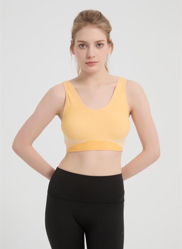 Custom Women's 100% Merino Wool Sports Bra | Soft Seamless Yoga Bra for Workout, Hiking