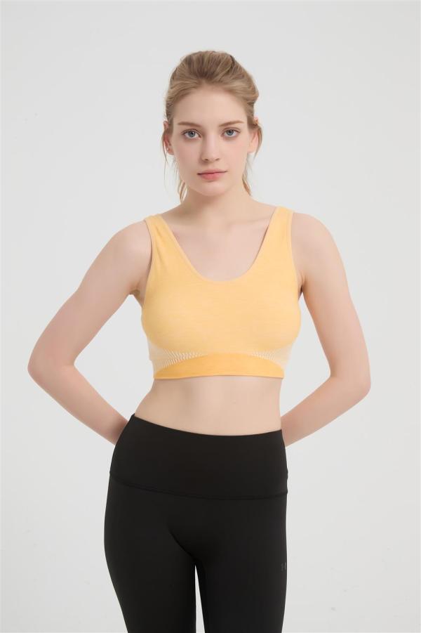 Custom Women's 100% Merino Wool Sports Bra | Soft Seamless Yoga Bra for Workout, Hiking