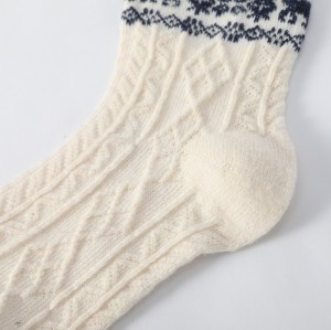 Custom Women's Merino Wool Blend Socks, Soft Breathable Knit Merino Wool Socks for Daily Wear