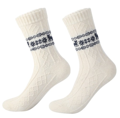 Custom Women's Merino Wool Blend Socks, Soft Breathable Knit Merino Wool Socks for Daily Wear