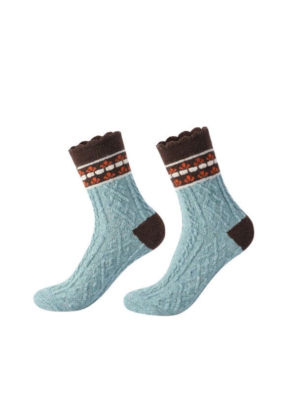 Custom Women's Merino Wool Socks, Soft Breathable Knitted Merino Wool Socks For Women For Daily Use