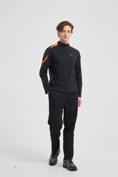 Wholesale Men's Merino Wool Long Sleeve Shirt - Midweight Crew Neck Top for Hiking, Running, Travel