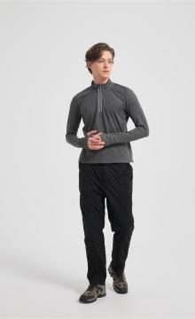 Wholesale 100% Merino Wool Base Layer Men's Breathable Hiking Running Long Sleeve Shirt