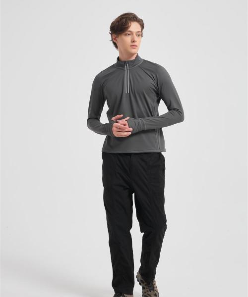 Wholesale 100% Merino Wool Base Layer Men's Breathable Hiking Running Long Sleeve Shirt