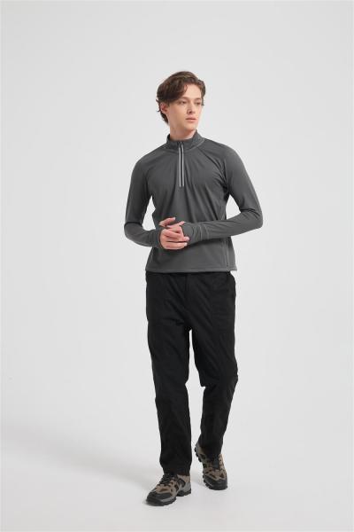 Wholesale 100% Merino Wool Base Layer Men's Breathable Hiking Running Long Sleeve Shirt